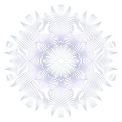 Beautiful Round Flower Mandala. Vector illustration. White gold color. For Design, Greeting Card, Invitation, Coloring Book. Arabic, Indian, Motifs.