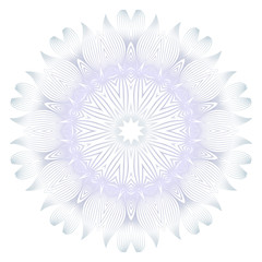 Beautiful Round Flower Mandala. Vector illustration. White gold color. For Design, Greeting Card, Invitation, Coloring Book. Arabic, Indian, Motifs.