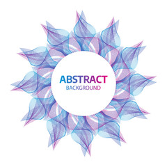 Wave of many colored lines circle frame. 3d geometrical mandala flower. Abstract background with dynamic waves. Creative line art. Design elements created using the Blend Tool.