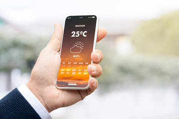 Man holding his smartphone