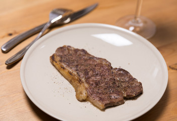 Sirloin steak and red wine