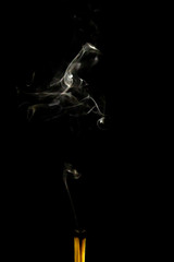 Match, smoke and flame