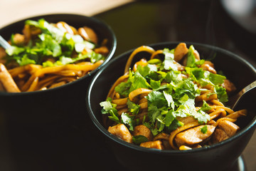 Asian hot noodle. chinese japanese korean traditional savory food.