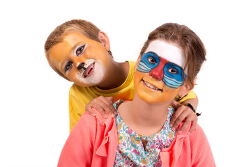 Kids with animal face-paint