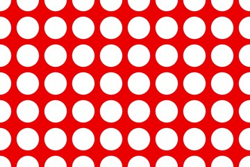 Polka dot pattern red and white. Design for wallpaper, fabric, textile, wrapping. Simple background