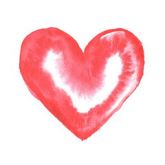 Obraz na płótnie Canvas Hand drawn grunge illustration of red watercolor heart.