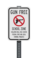 Gun Free School Zone sign