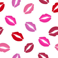 Kisses seamless pattern. Vector illustration