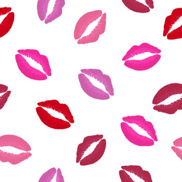 Kisses seamless pattern. Vector illustration