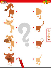 match halves of dogs educational game