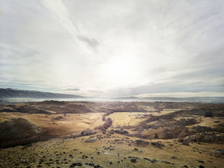 Desert rocky landscape in New Zealand