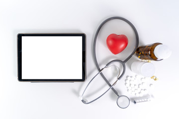 Fototapeta premium medical, Insurance for your health concept Medicine doctor modern computer