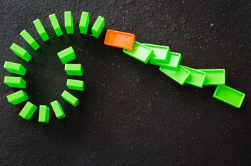 Domino effect. The concept of a weak link.