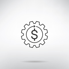 Working capital thin line vector icon money idea with background