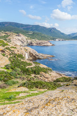Fototapeta na wymiar North West coastline near Bosa of Sardinia island. Italy