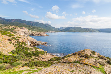 North West coastline near Bosa of  Sardinia island. Italy