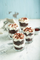 Red velvet trifle dessert