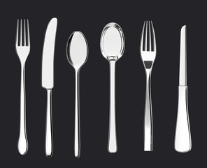 fork knife and spoon, kitchenware