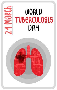 lung drawing tuberculosis day poster on white
