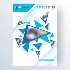 Naklejka premium Professional business cover design or corporate template layout with geometric abstract elements.