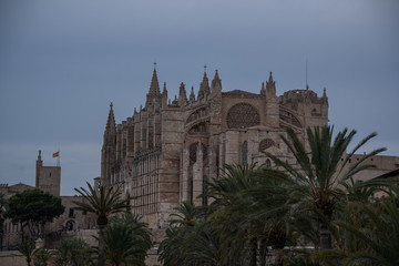 Fototapeta na wymiar Kathedralen-La Seu, Royal Palace, La Almudaina in Palma de Mallorca, known places in Palma de Mallorca, 