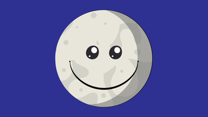 Moon smile sticker vector design