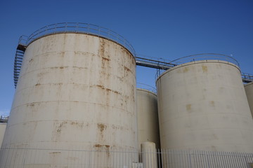 old industrial wine tanks