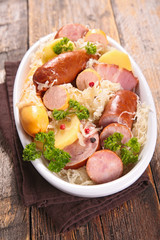 sauerkraut with meat and potato