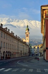 Naklejka premium Innsbruck at sunset