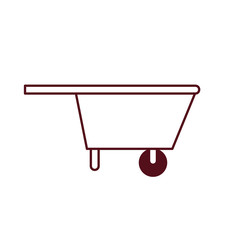 silhouette of wheelbarrow isolated icon