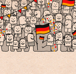 Cartoon People Crowd and Happy  National German Day