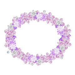 Shining glamour gem&rsquo;s diamond crystal frame  necklace vector isolated 