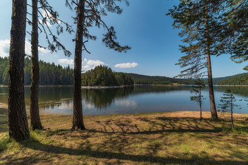 Obraz premium Impressively beautiful Fairy-tale mountain lake with crystal clear water Breathtaking Scene. 