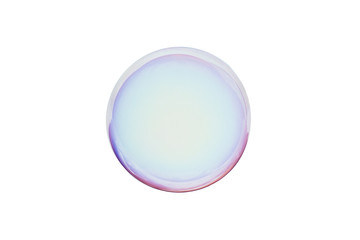 Colorful soap bubble isolated on white background.