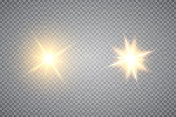 Glow isolated white transparent light effect set, lens flare, explosion, glitter, line, sun flash, spark and stars. Abstract special effect element design. Shine ray with lightning