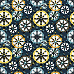 colored circles big and small geometric seamless pattern