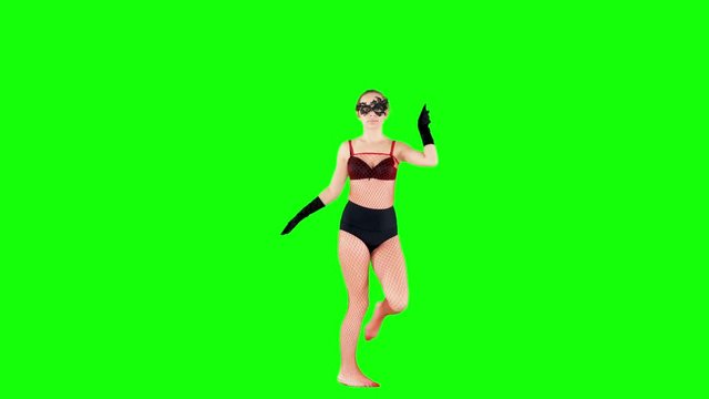 Club Dancer Sending Kisses on Green Screen