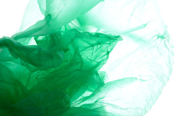 Green plastic abstract color texture, Plastic bag for background, green background