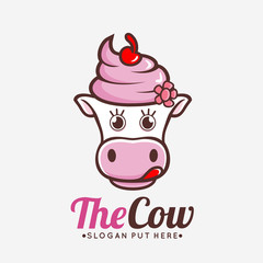 Cute Girl Pink Cow cartoon