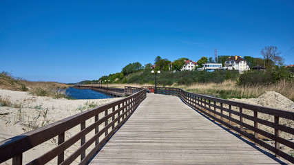 Russia. Kaliningrad. Village Yantarny (Amber). Promenade north through flooded old quarry