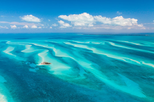 Aerial view, Eleuthera, Bahamas, America