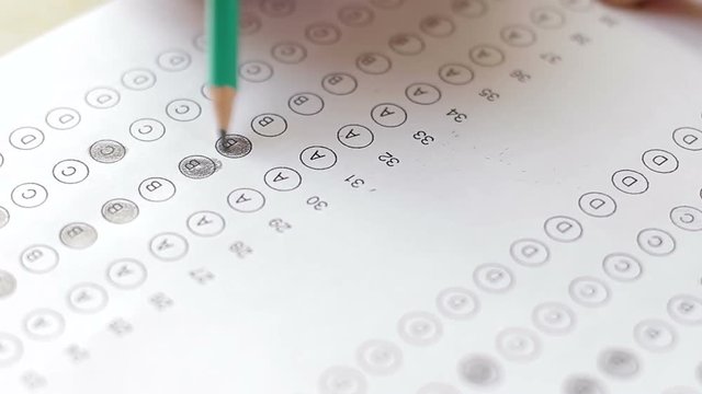 Entrance examination. Answers to multiple choice test questions