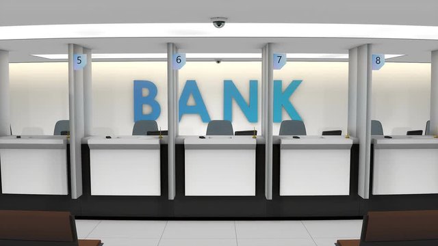 Local banking service counter