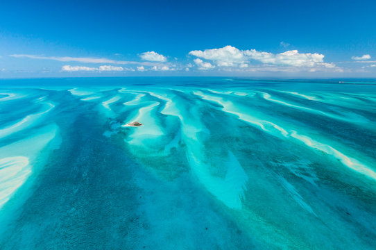 Aerial view, Eleuthera, Bahamas, America