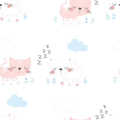 scandinavian pattern with cat