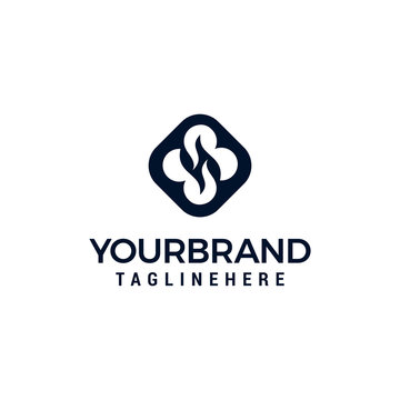 Initial letters B and H hexagon shape simple modern logo designs template