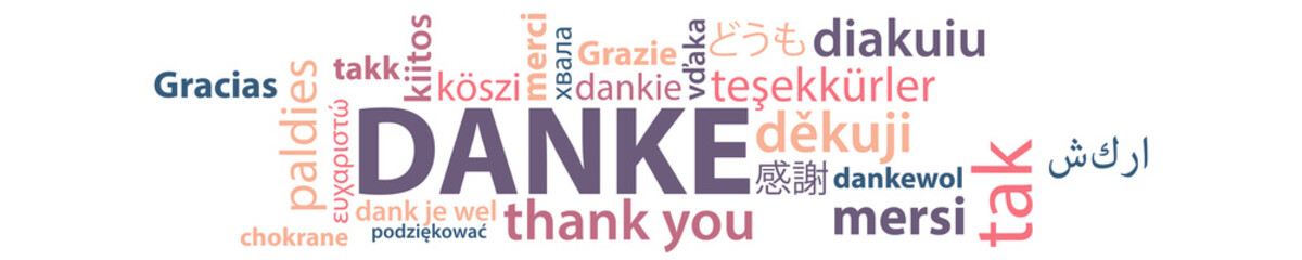 mehrsprachiges Danke-Banner