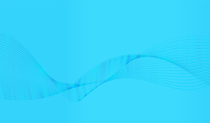abstract wave line  vector flow background blue