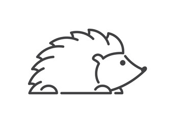 Modern vector line figure hedgehog. Open path © karpenko_ilia