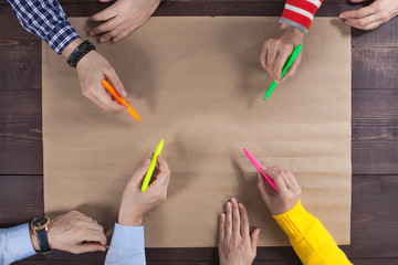 Brainstorming group of people working concept